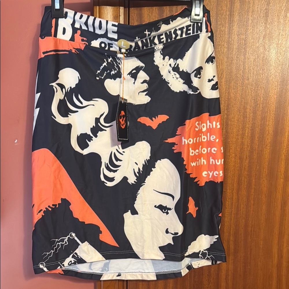 Bride of Frankenstein large skirt very soft large pink goth horror